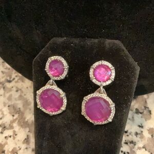 Vault Judith Ripka Raspberry & CZ Earrings